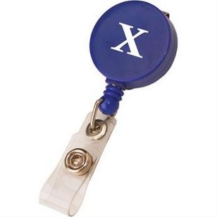Round Retractable Badge Holder and Badge Reel - Blue