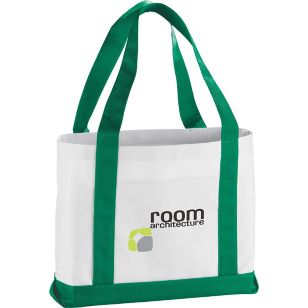 Large Tote Bag - White/Green