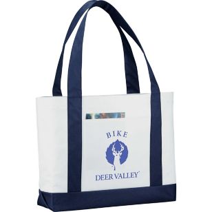 Large Tote Bag - White/Blue, Navy