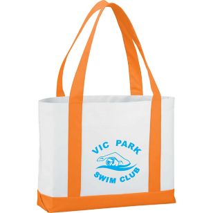 Large Tote Bag - White/Orange