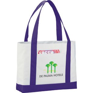 Large Tote Bag - White/Purple