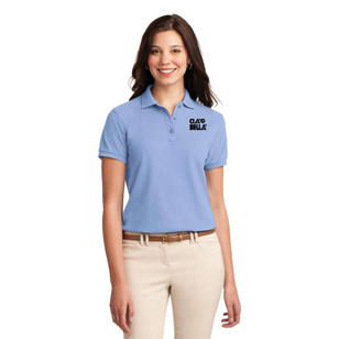 Port Authority Ladies Silk Touch Sport Shirt - Blue, Light