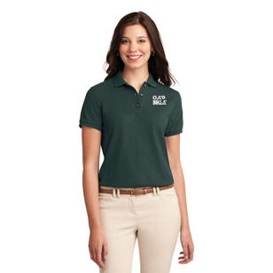 Port Authority Ladies Silk Touch Sport Shirt - Green, Dark