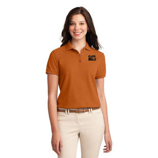 Port Authority Ladies Silk Touch Sport Shirt - Orange, Texas