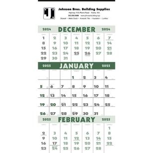 3-Month Planner (12 Sheet) Calendar - 2025 - White
