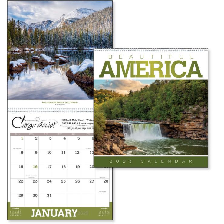 2024 Beautiful America Spiral Calendar II - White