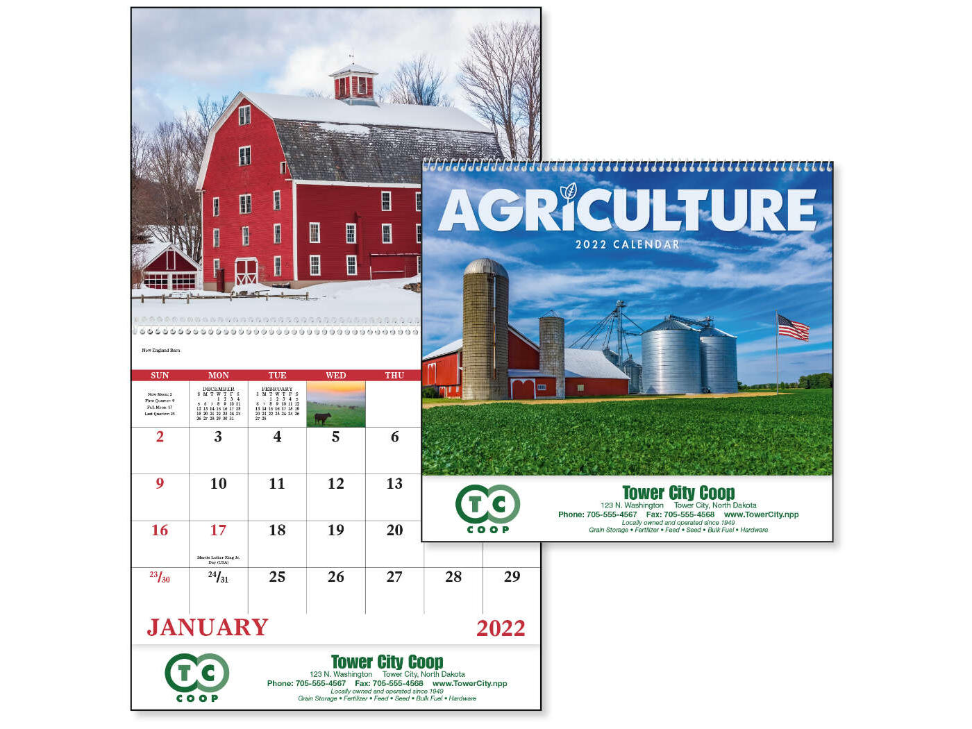 Agriculture Calendar, Spiral - 2022 - White