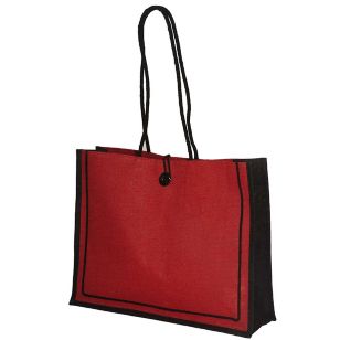 Milan Jute Tote - Red/Black