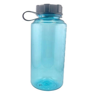 32 Oz. Water Bottle with Strap Lid & Graduated Scale - Teal, Translucent
