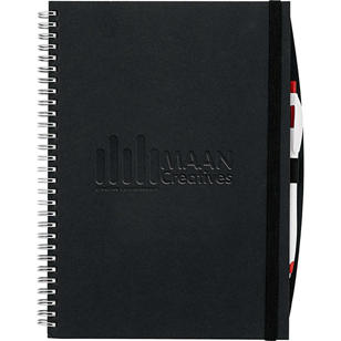 7.75" x 10" Hardcover Large Spiral JournalBook® - Black