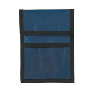 Nylon Neck Wallet Badge Holder - Blue, Navy