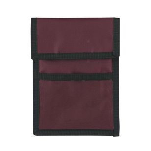 Nylon Neck Wallet Badge Holder - Burgundy