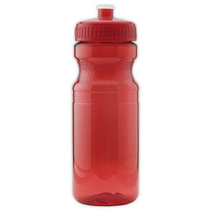 24 oz Push/Pull Top Translucent Sport Bottle - Red, Translucent