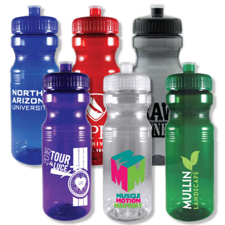 24 oz Push/Pull Top Translucent Sport Bottle