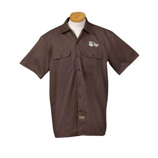 Dickies Men's Short Sleeve Work Shirt - Dark/All - Brown, Dark