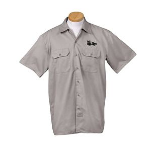 Dickies Men's Short Sleeve Work Shirt - Dark/All - Gray, Silver