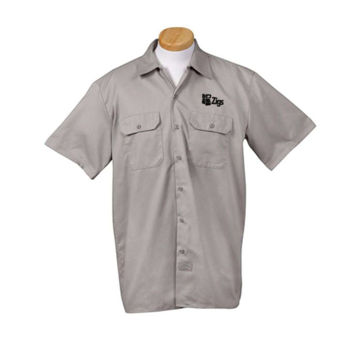 Dickies Men's Short Sleeve Work Shirt - Dark/All - Gray, Silver