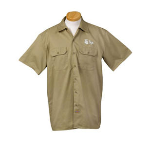 Dickies Men's Short Sleeve Work Shirt - Dark/All - Khaki