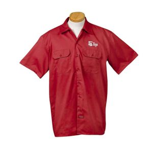 Dickies Men's Short Sleeve Work Shirt - Dark/All - Red