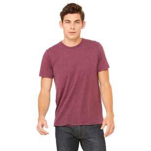 Bella + Canvas Unisex Triblend Dark T-Shirt - Maroon, Triblend