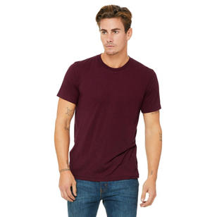 Bella + Canvas Unisex Triblend Dark T-Shirt - Maroon, Solid Triblend