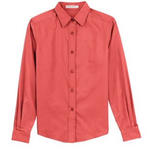 Port Authority Ladies Long Sleeve Easy Care Shirt - Dark/All - Hibiscus