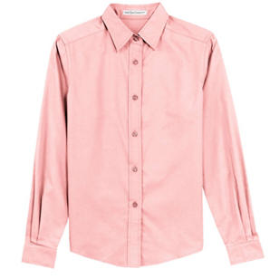 Port Authority Ladies Long Sleeve Easy Care Shirt - Dark/All - Pink, Light