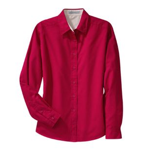 Port Authority Ladies Long Sleeve Easy Care Shirt - Dark/All - Red/Stone, Light