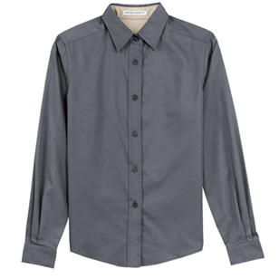 Port Authority Ladies Long Sleeve Easy Care Shirt - Dark/All - Gray, Steel/Stone