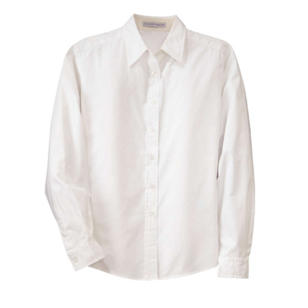 Port Authority Ladies Long Sleeve Easy Care Shirt - Dark/All - White/Stone