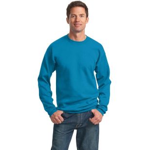 Port and Company 7.8 Oz. Crewneck Sweatshirt - Dark/Colors - Blue, Neon