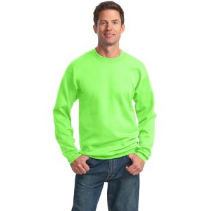 Port and Company 7.8 Oz. Crewneck Sweatshirt - Dark/Colors - Green, Neon