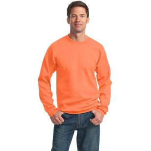 Port and Company 7.8 Oz. Crewneck Sweatshirt - Dark/Colors - Orange, Neon