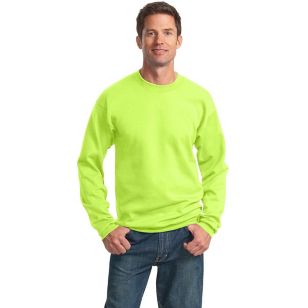 Port and Company 7.8 Oz. Crewneck Sweatshirt - Dark/Colors - Yellow, Neon