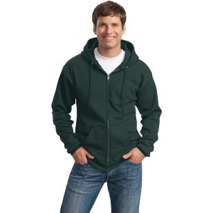 Port and Company 7.8 Oz. Full-Zip Dark Hooded Sweatshirt - Green, Dark