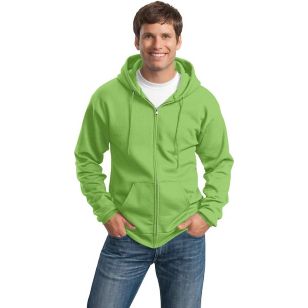 Port and Company 7.8 Oz. Full-Zip Dark Hooded Sweatshirt - Green, Lime