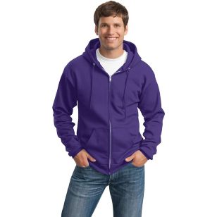 Port and Company 7.8 Oz. Full-Zip Dark Hooded Sweatshirt - Purple