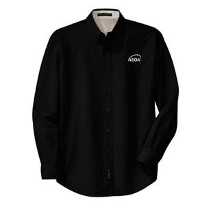 Port Authority Long Sleeve Easy Care Shirt - Dark/All - Black/Stone