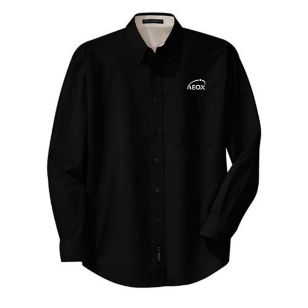 Port Authority Long Sleeve Easy Care Shirt - Dark/All - Black/Stone