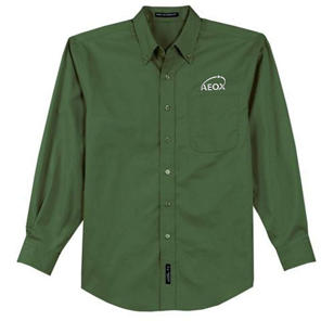 Port Authority Long Sleeve Easy Care Shirt - Dark/All - Green, Clover