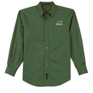 Port Authority Long Sleeve Easy Care Shirt - Dark/All - Green, Clover