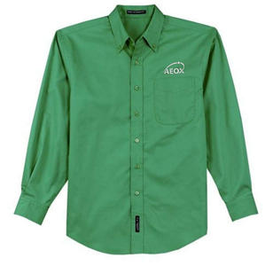 Port Authority Long Sleeve Easy Care Shirt - Dark/All - Green, Court