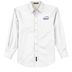 Port Authority Long Sleeve Easy Care Shirt - Dark/All - White/Stone