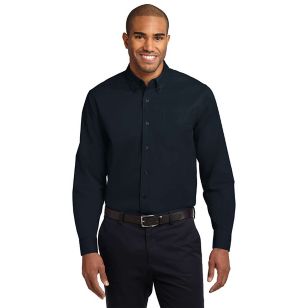 Port Authority Long Sleeve Easy Care Shirt - Dark/All - Blue, Classic Navy/Stone, Light