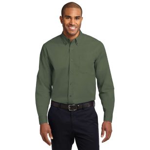 Port Authority Long Sleeve Easy Care Shirt - Dark/All - Green, Clover