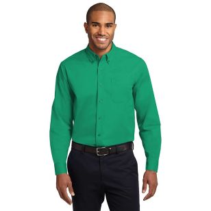 Port Authority Long Sleeve Easy Care Shirt - Dark/All - Green, Court