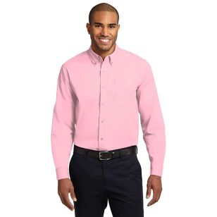 Port Authority Long Sleeve Easy Care Shirt - Dark/All - Pink, Light