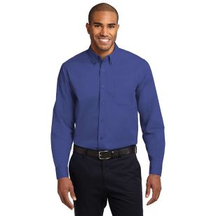 Port Authority Long Sleeve Easy Care Shirt - Dark/All - Blue, Mediterranean