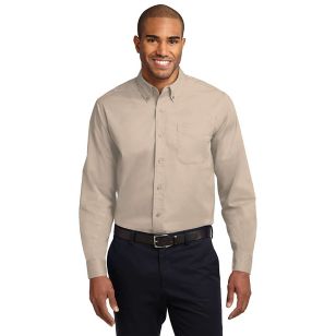 Port Authority Long Sleeve Easy Care Shirt - Dark/All - Stone