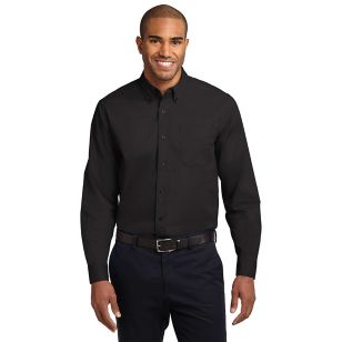 Port Authority Long Sleeve Easy Care Shirt - Dark/All - Black/Stone, Light